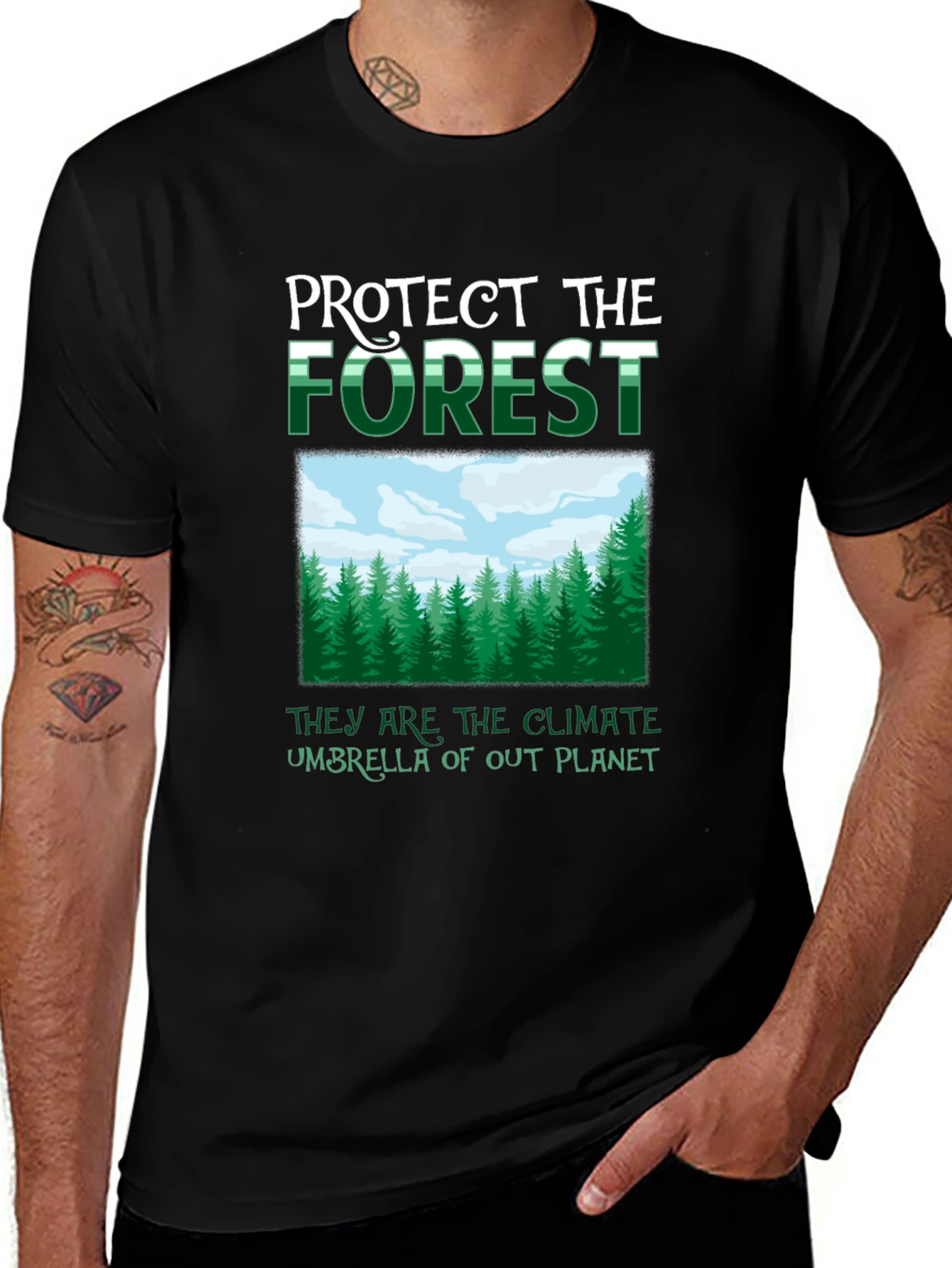 Protect The Forest Climate Umbrella Graphic Tee