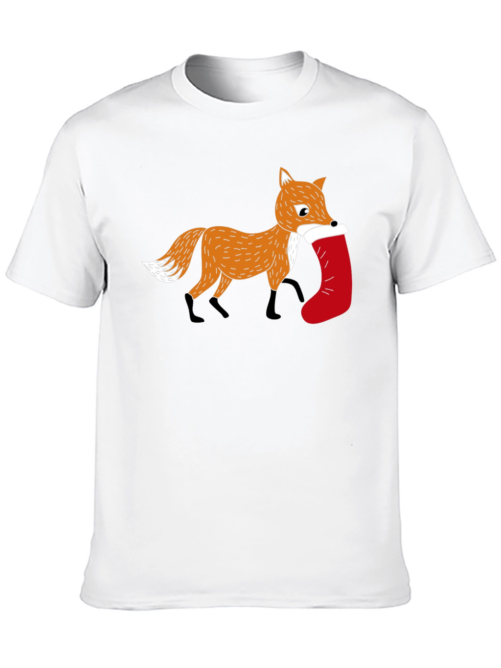 Fox with Stocking Graphic Tee - Holiday Style