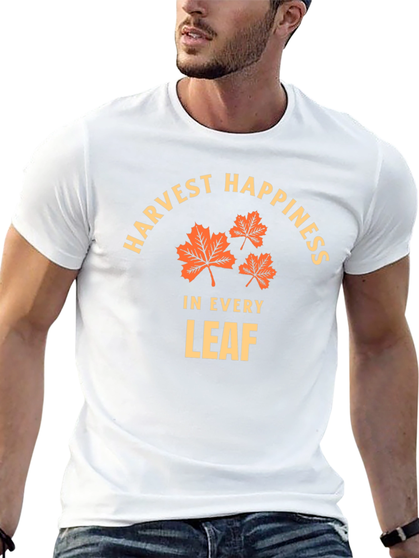 Harvest Happiness T-Shirt - Fall Leaves Design