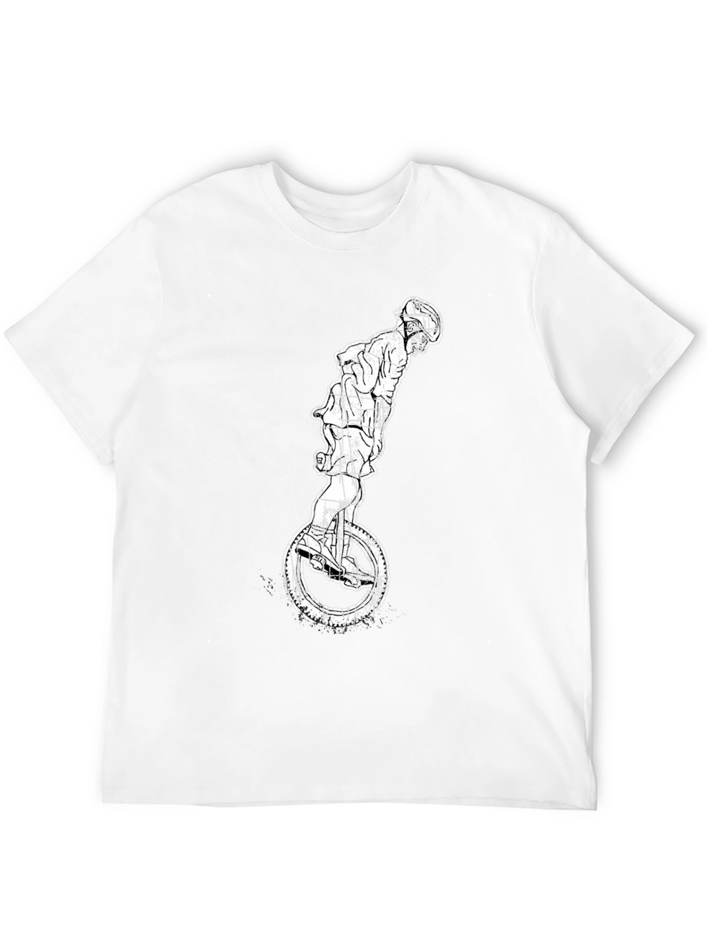 Unicycle Rider Graphic Tee - Cool Black T-Shirt