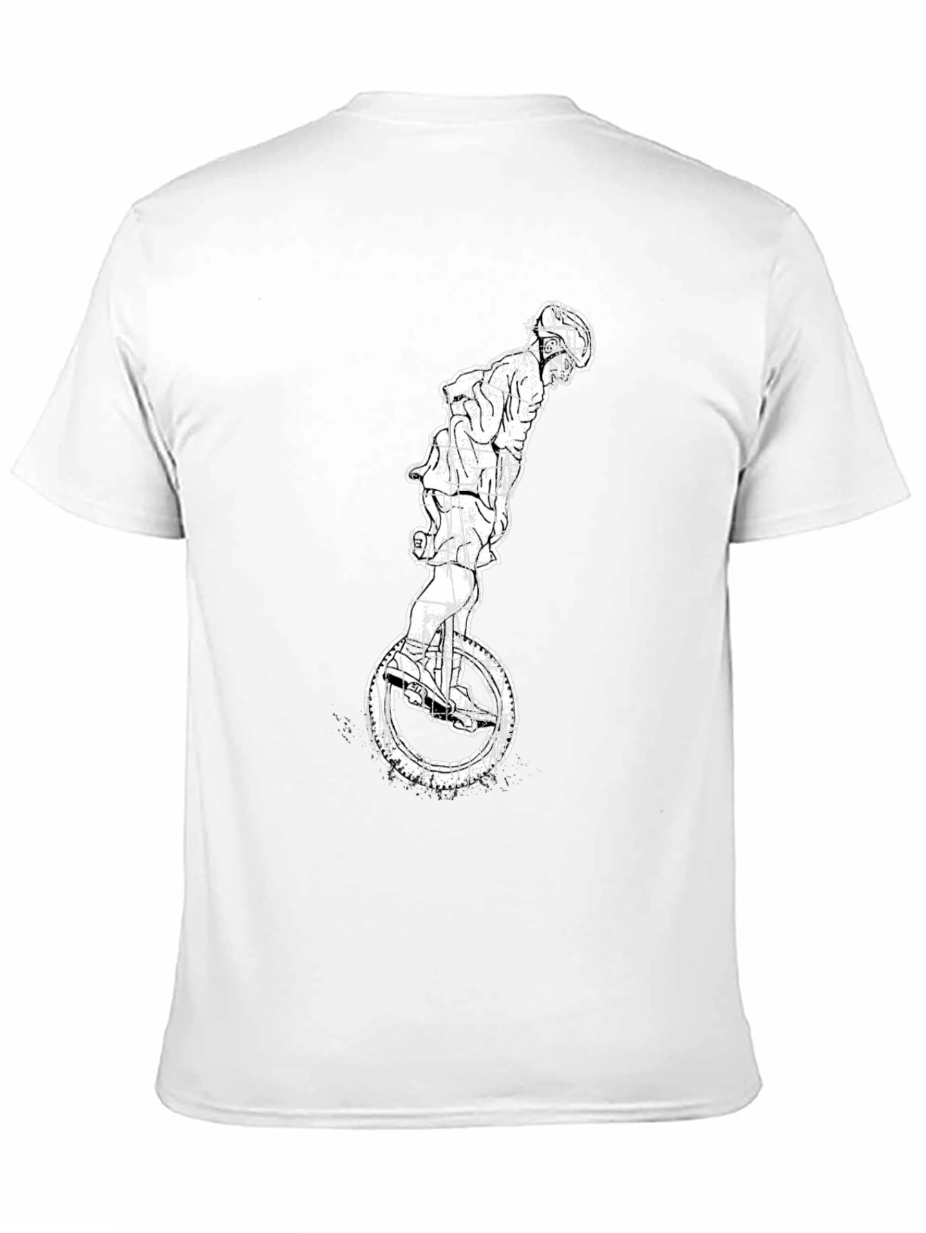Unicycle Rider Graphic Tee - Cool Black T-Shirt