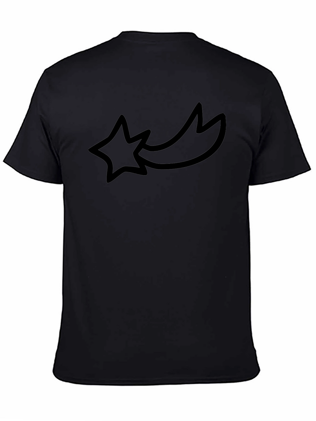 Black Graphic Tee - Shooting Star Design