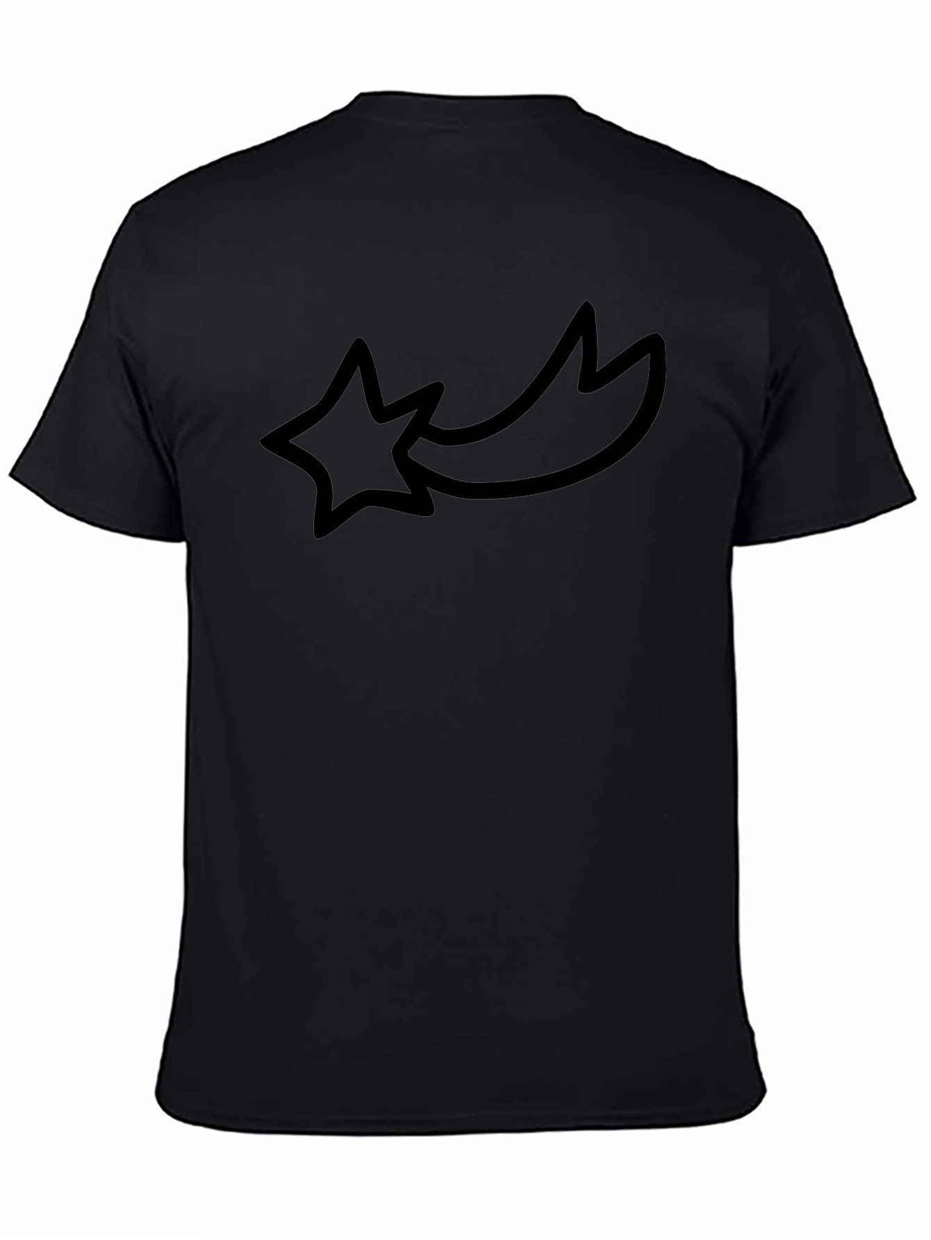 Black Graphic Tee - Shooting Star Design