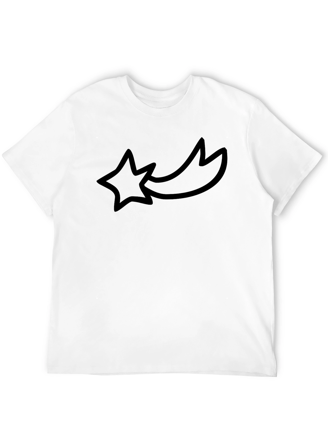 Black Graphic Tee - Shooting Star Design