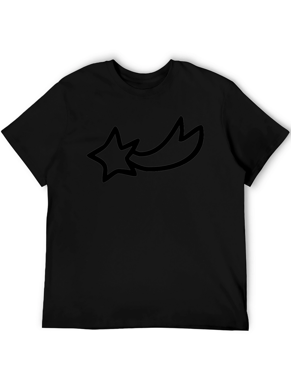 Black Graphic Tee - Shooting Star Design