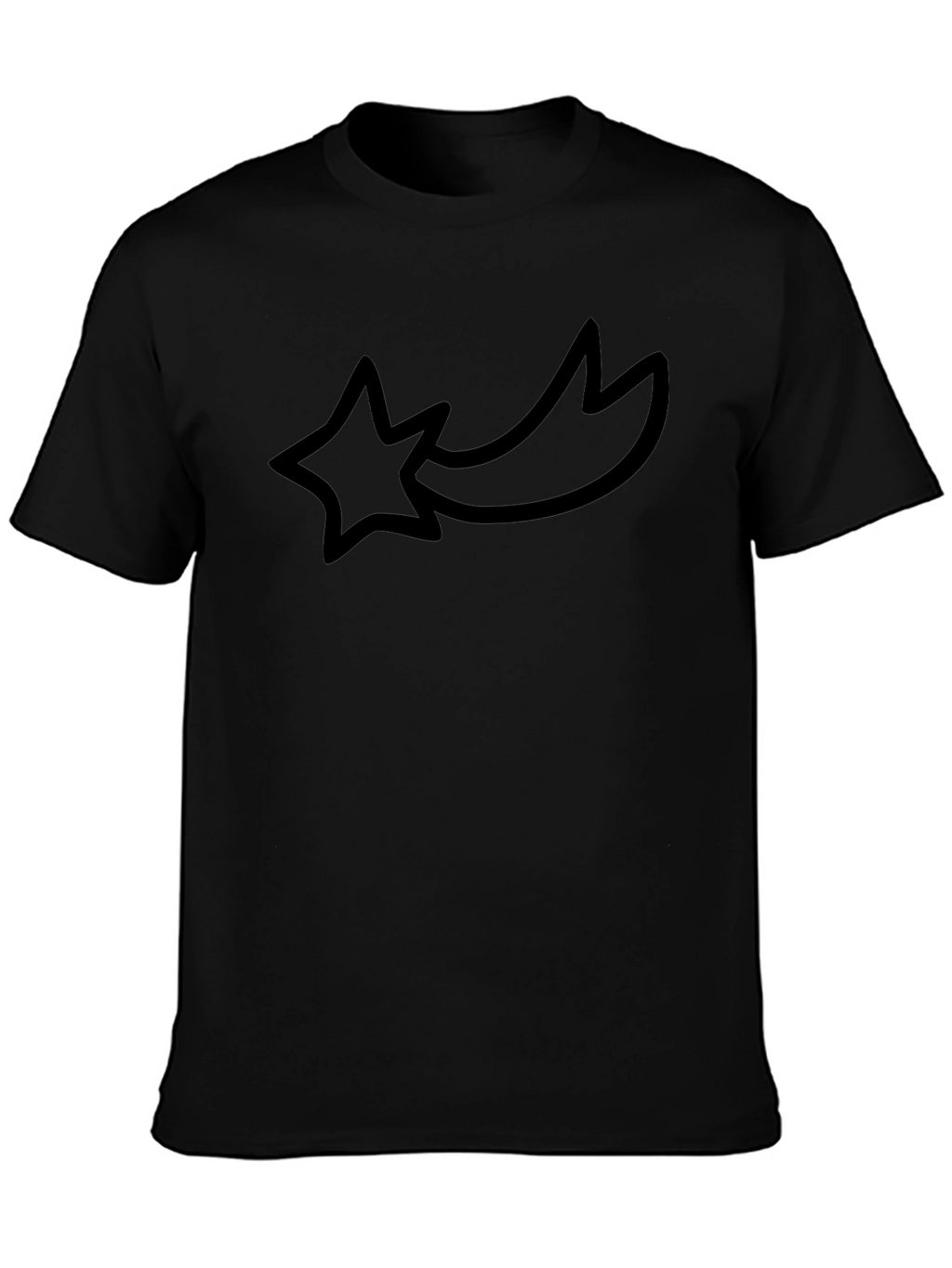 Black Graphic Tee - Shooting Star Design
