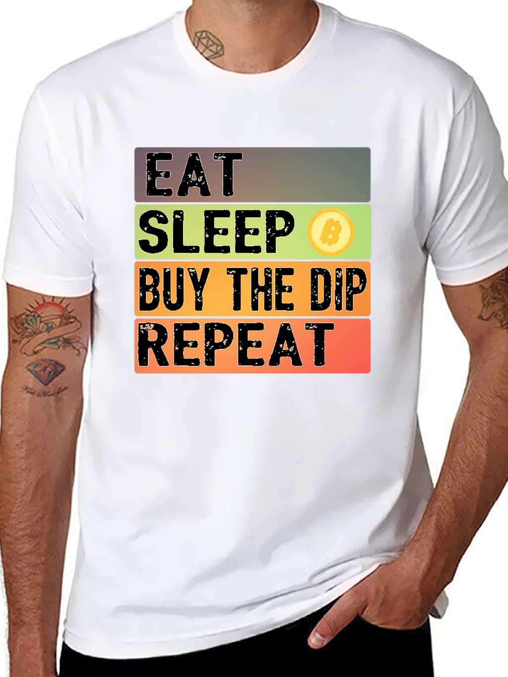Eat Sleep Buy The Dip Repeat Bitcoin Crypto T-Shirt