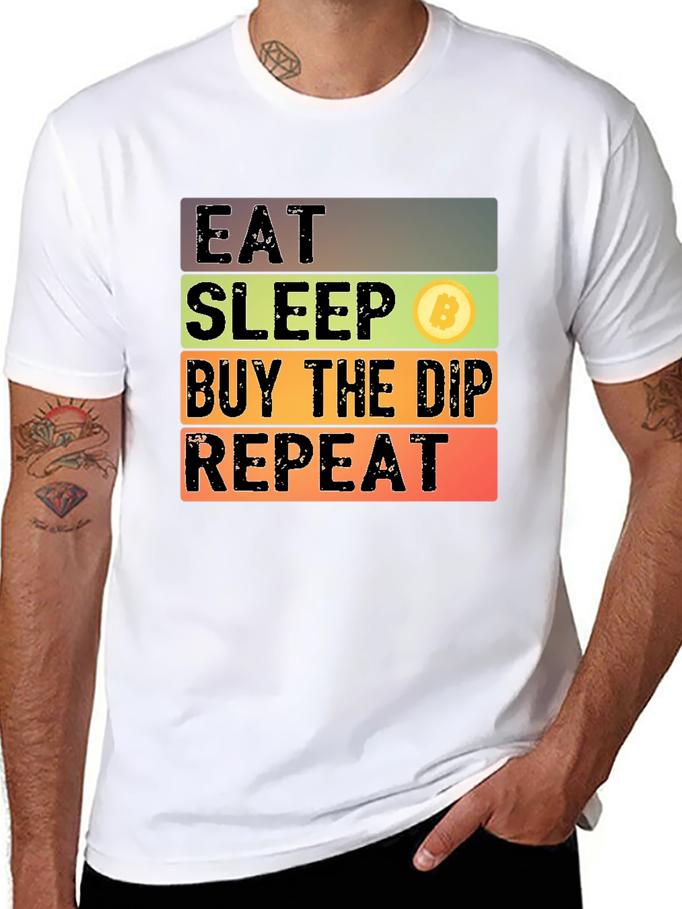 Eat Sleep Buy The Dip Repeat Bitcoin Crypto T-Shirt