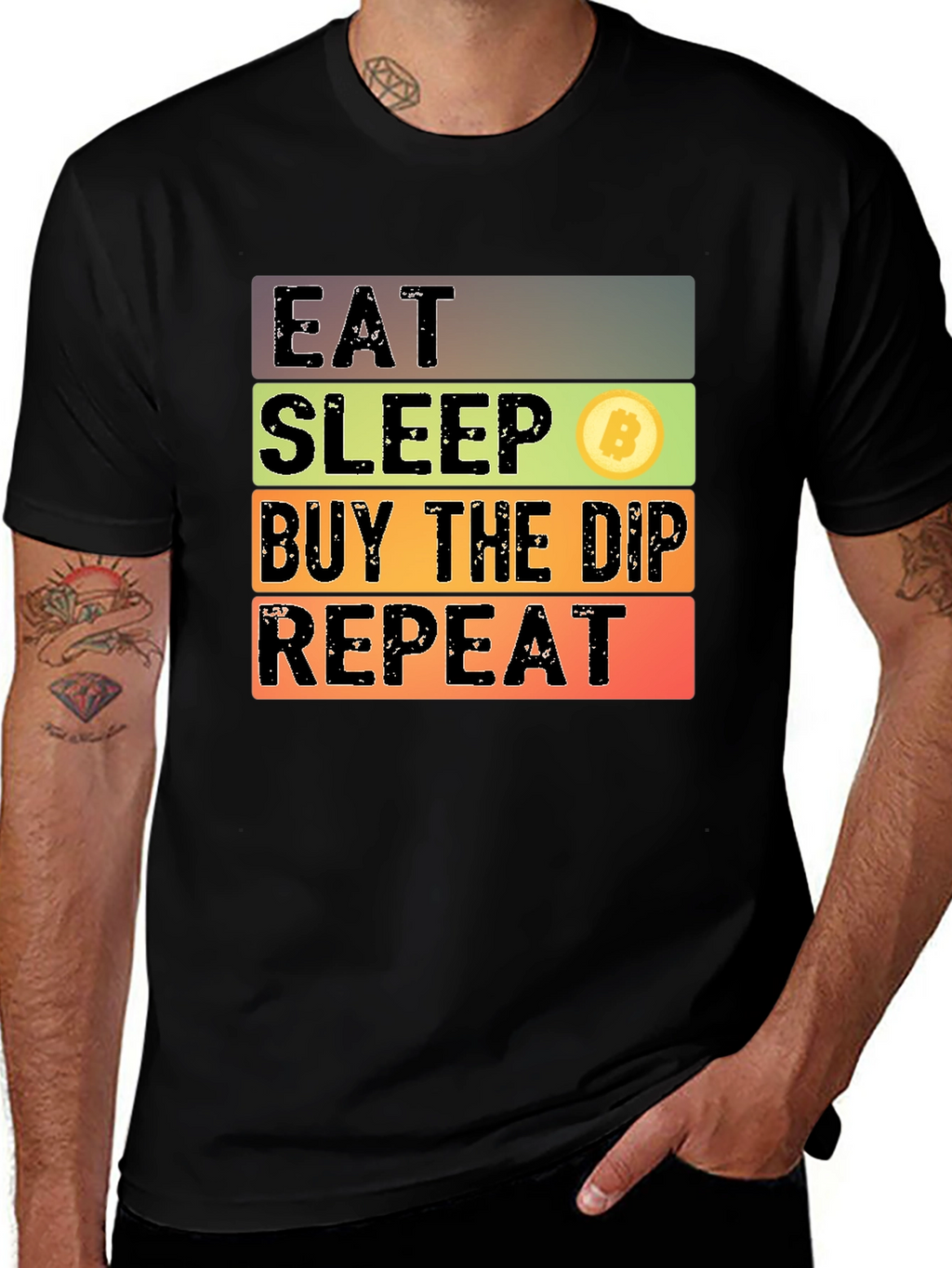 Eat Sleep Buy The Dip Repeat Bitcoin Crypto T-Shirt