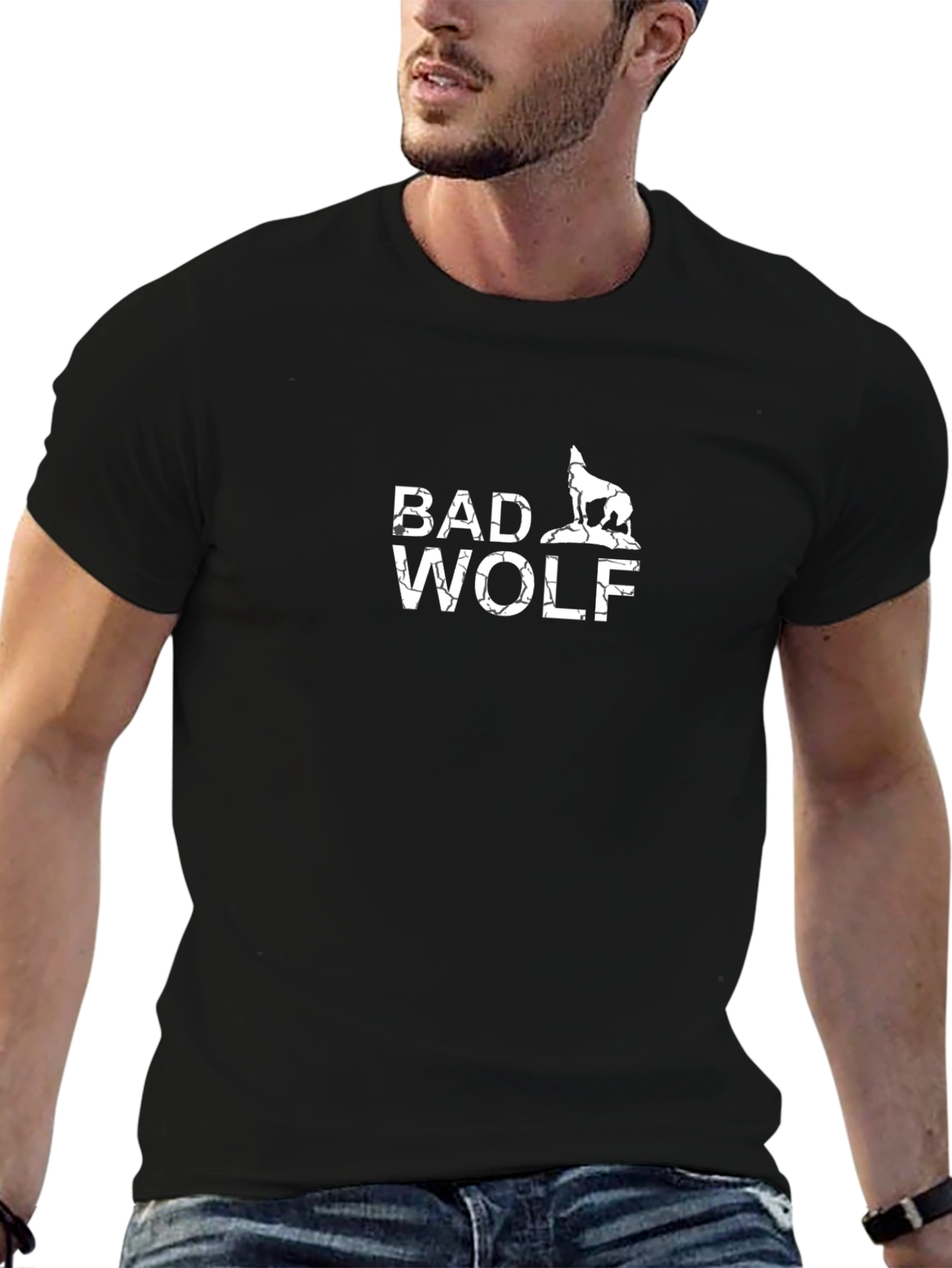 Bad Wolf Graphic Tee - Stylish Crew Neck T-Shirt