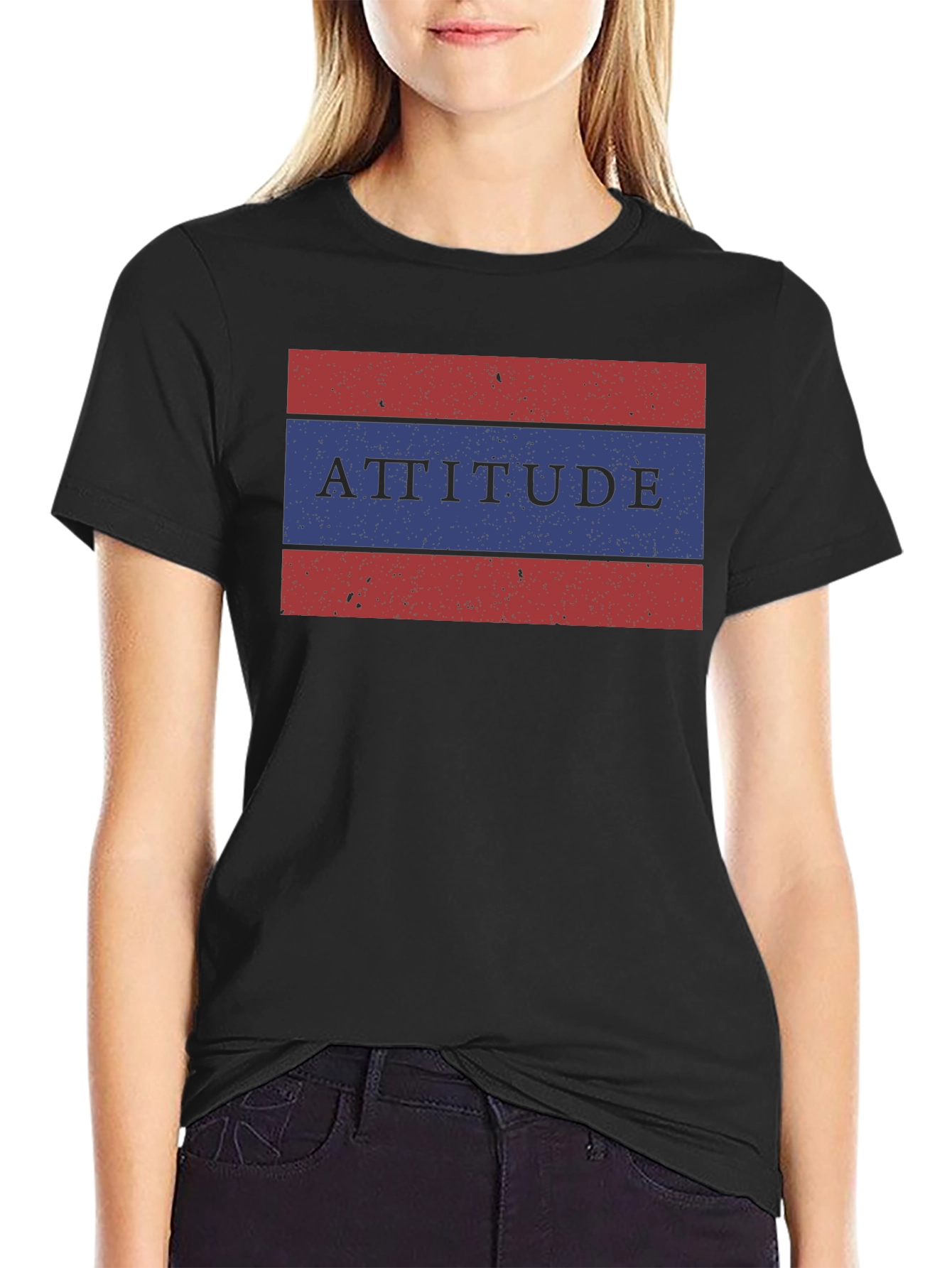 Attitude Graphic Tee - Black Casual T-Shirt