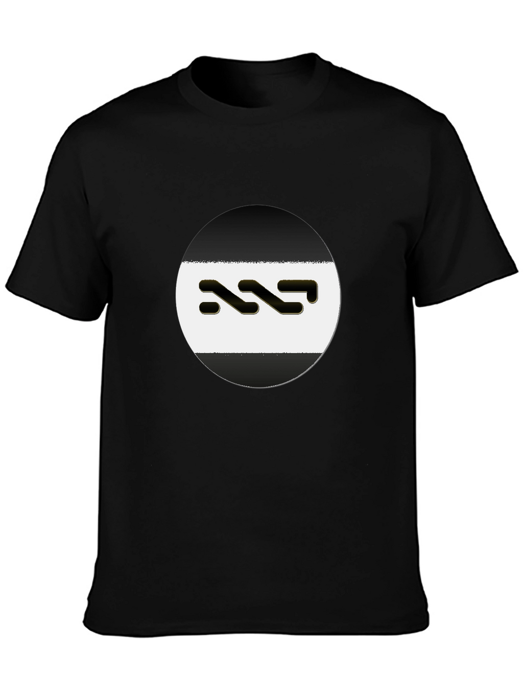 Modern Black T-Shirt with Unique Logo Design