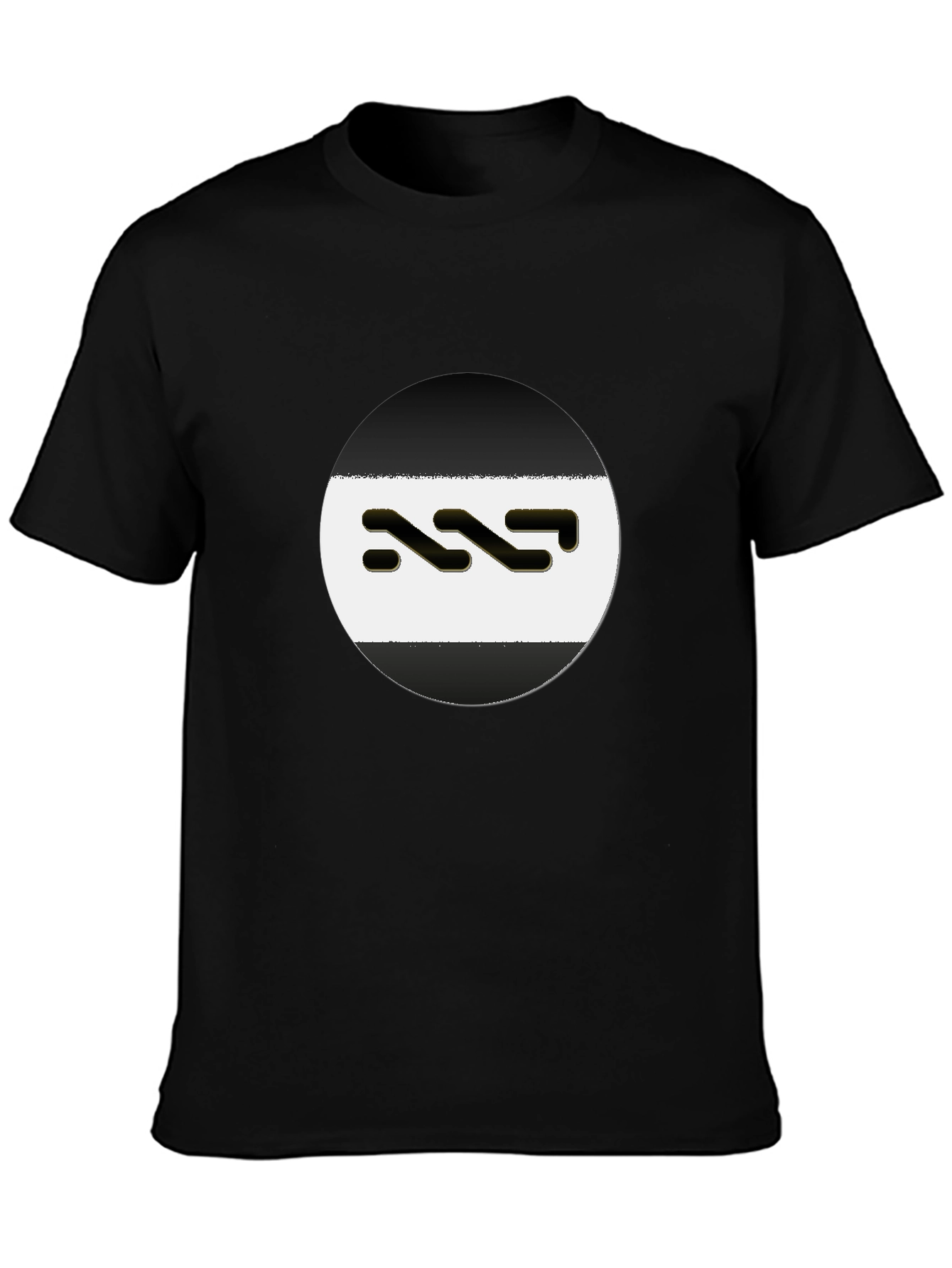 Modern Black T-Shirt with Unique Logo Design