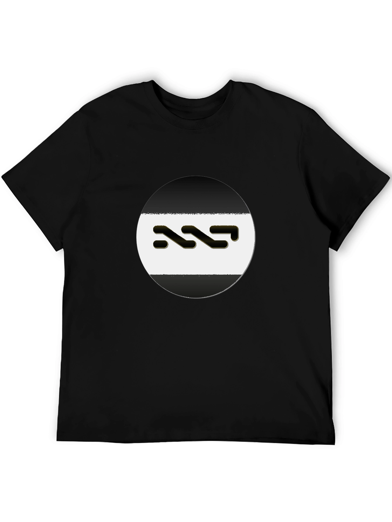 Modern Black T-Shirt with Unique Logo Design