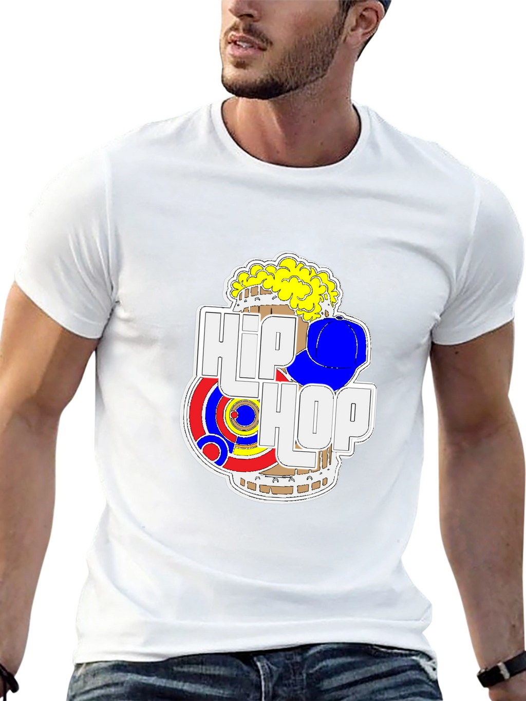 Hip Hop Graphic T-Shirt - Black