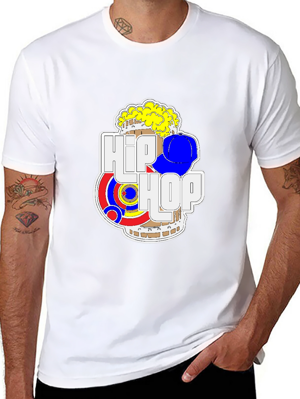 Hip Hop Graphic T-Shirt - Black