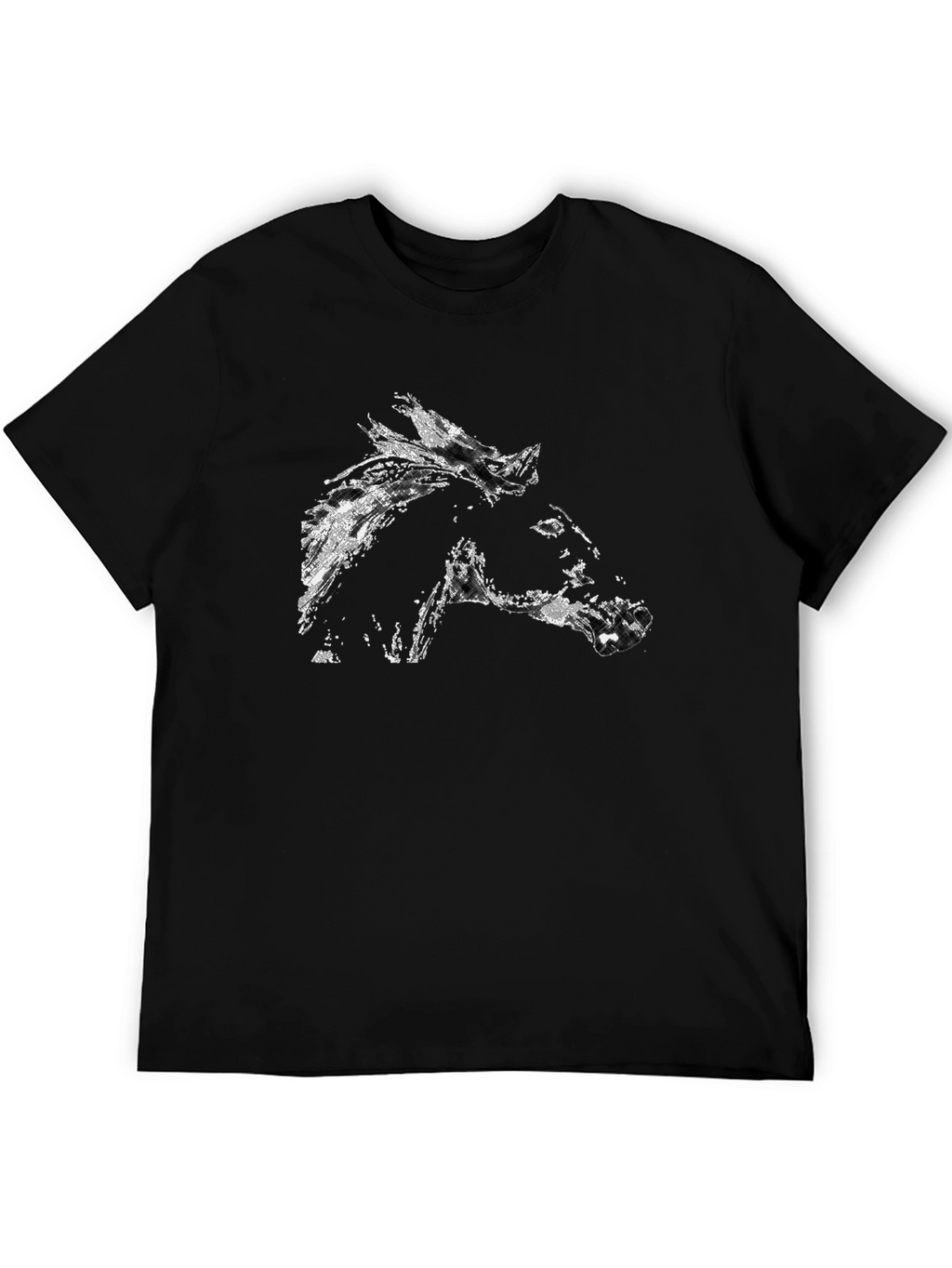 Black Horse Graphic Tee - Stylish Mens T-Shirt