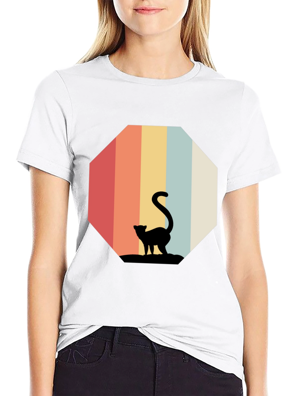 Retro Cat Silhouette T-Shirt