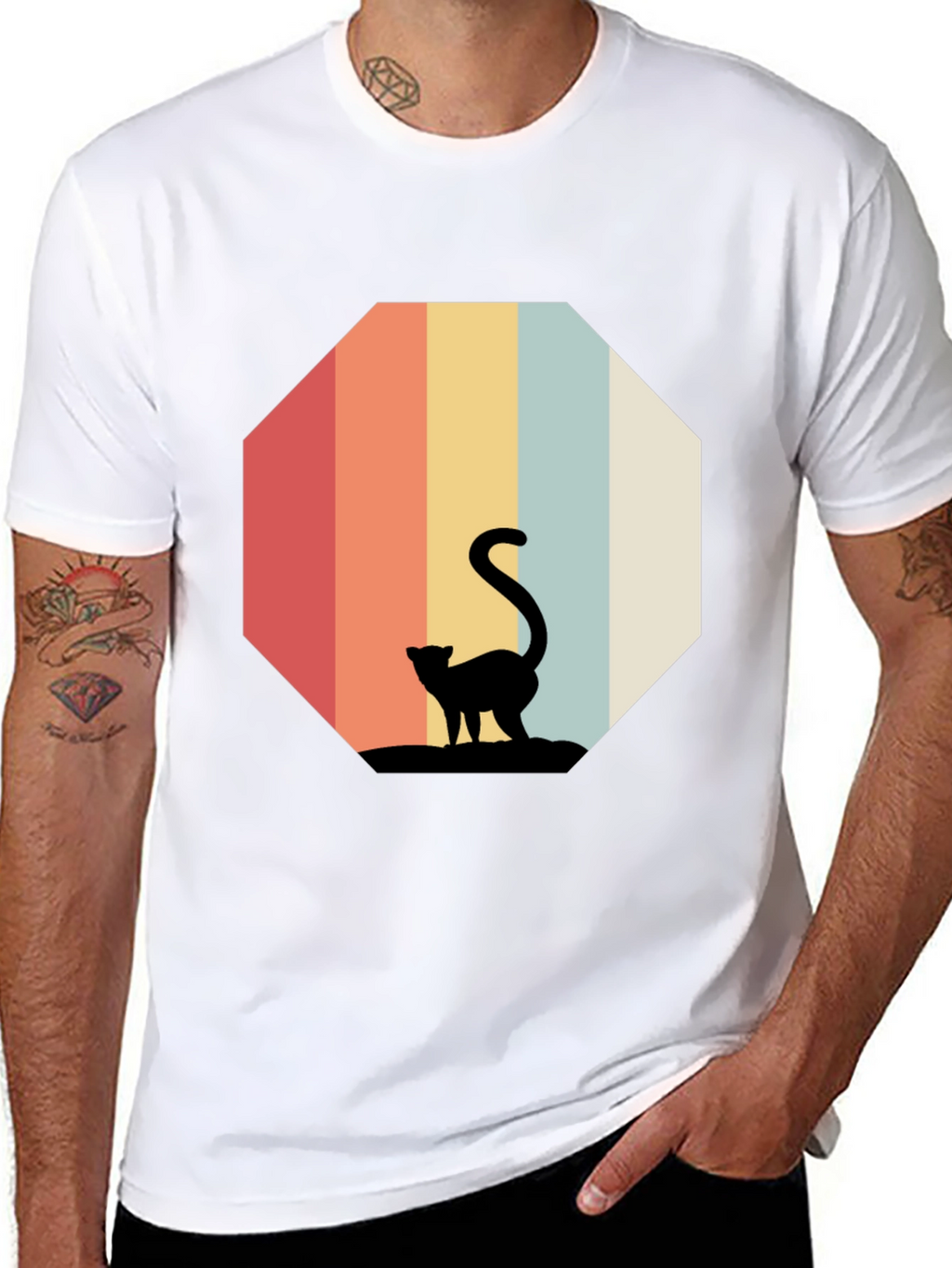 Retro Cat Silhouette T-Shirt