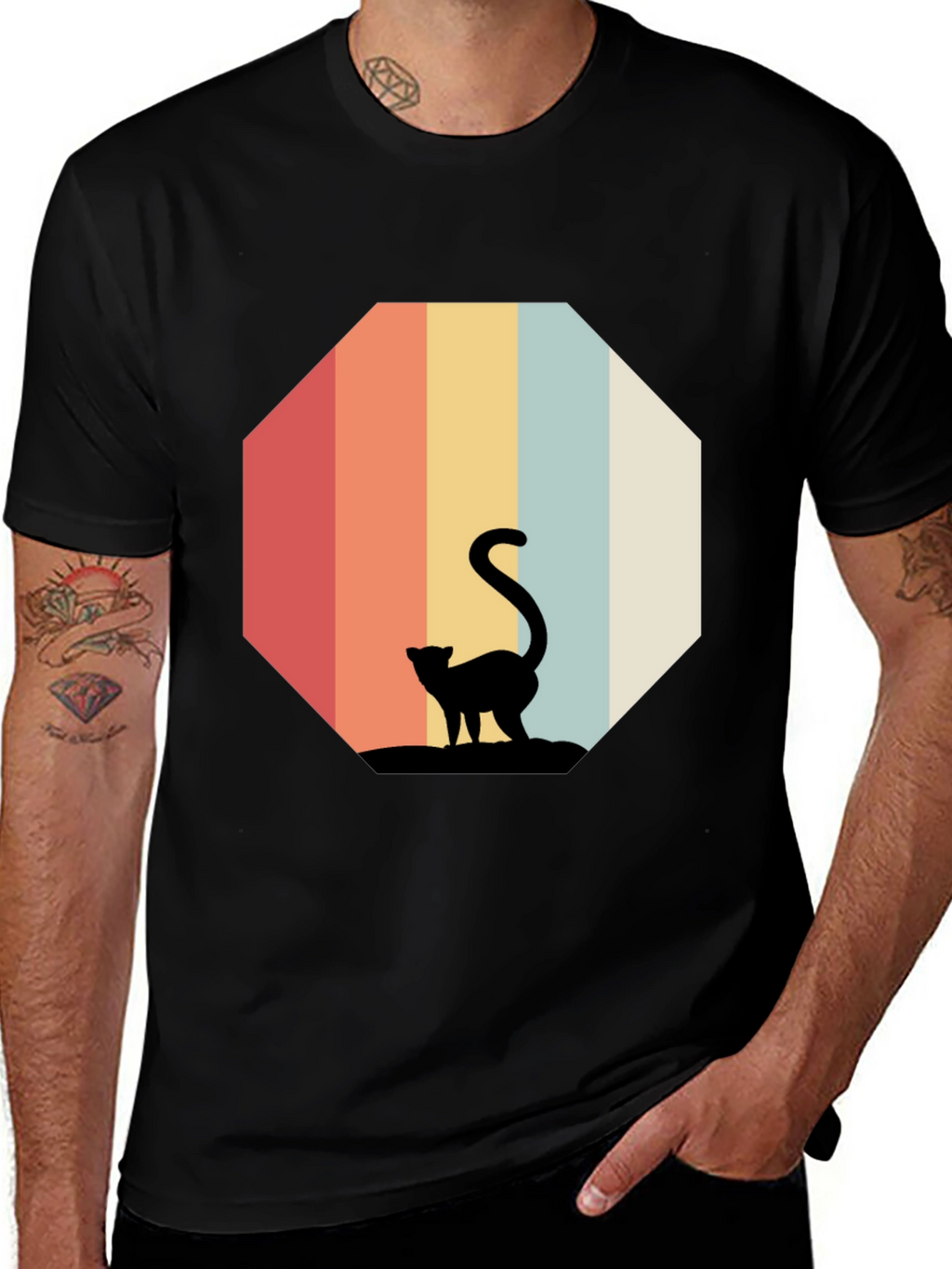 Retro Cat Silhouette T-Shirt