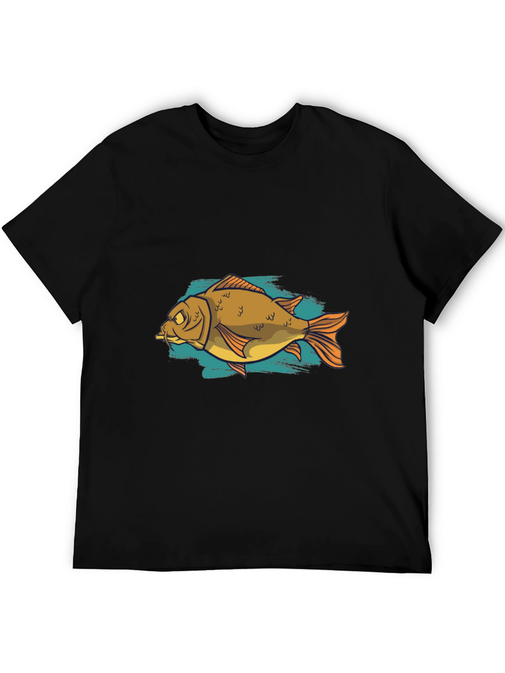 Funny Fish Graphic Black T-Shirt