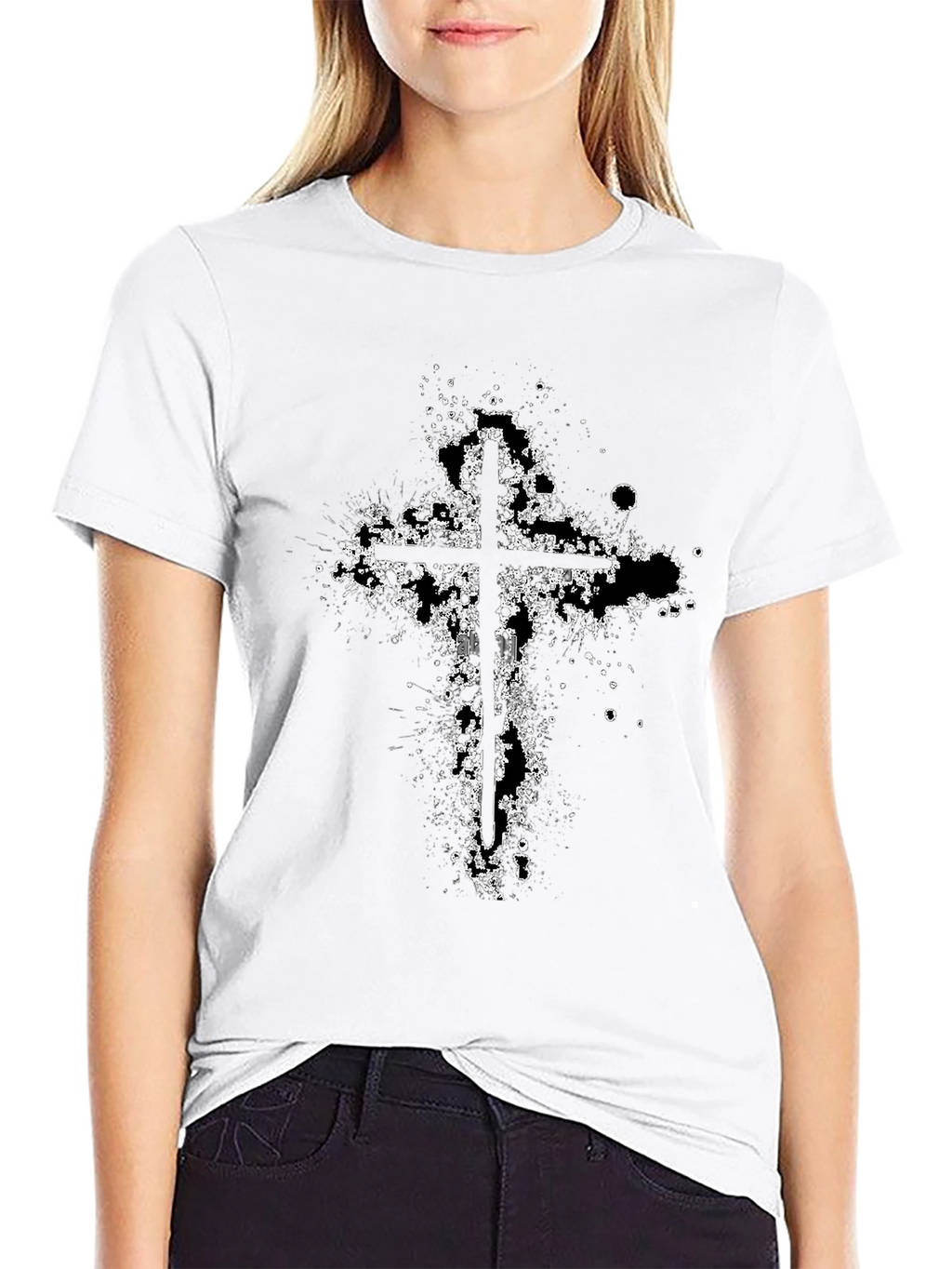 Grunge Cross Graphic T-Shirt