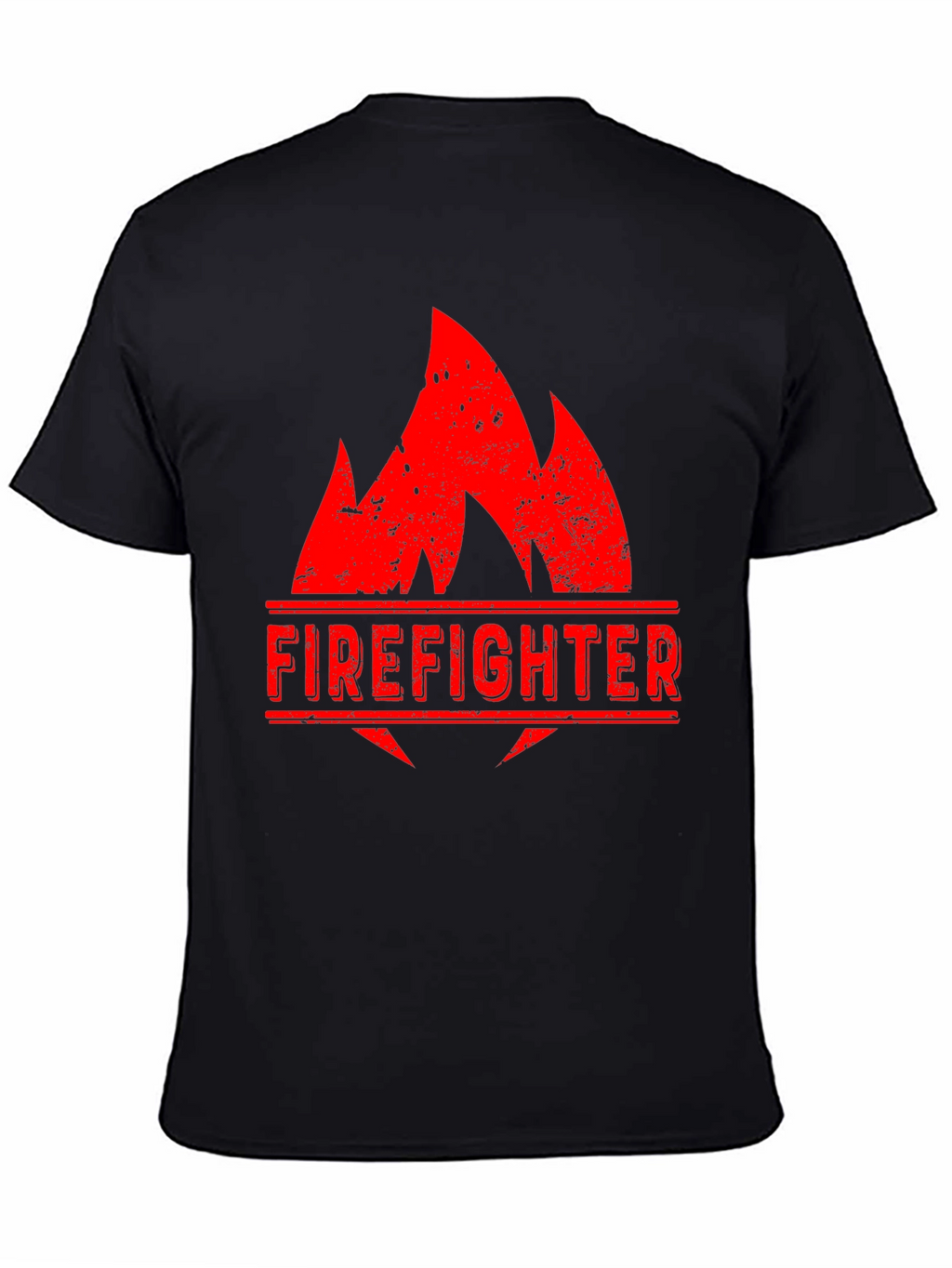 Firefighter Flame Graphic Black T-Shirt