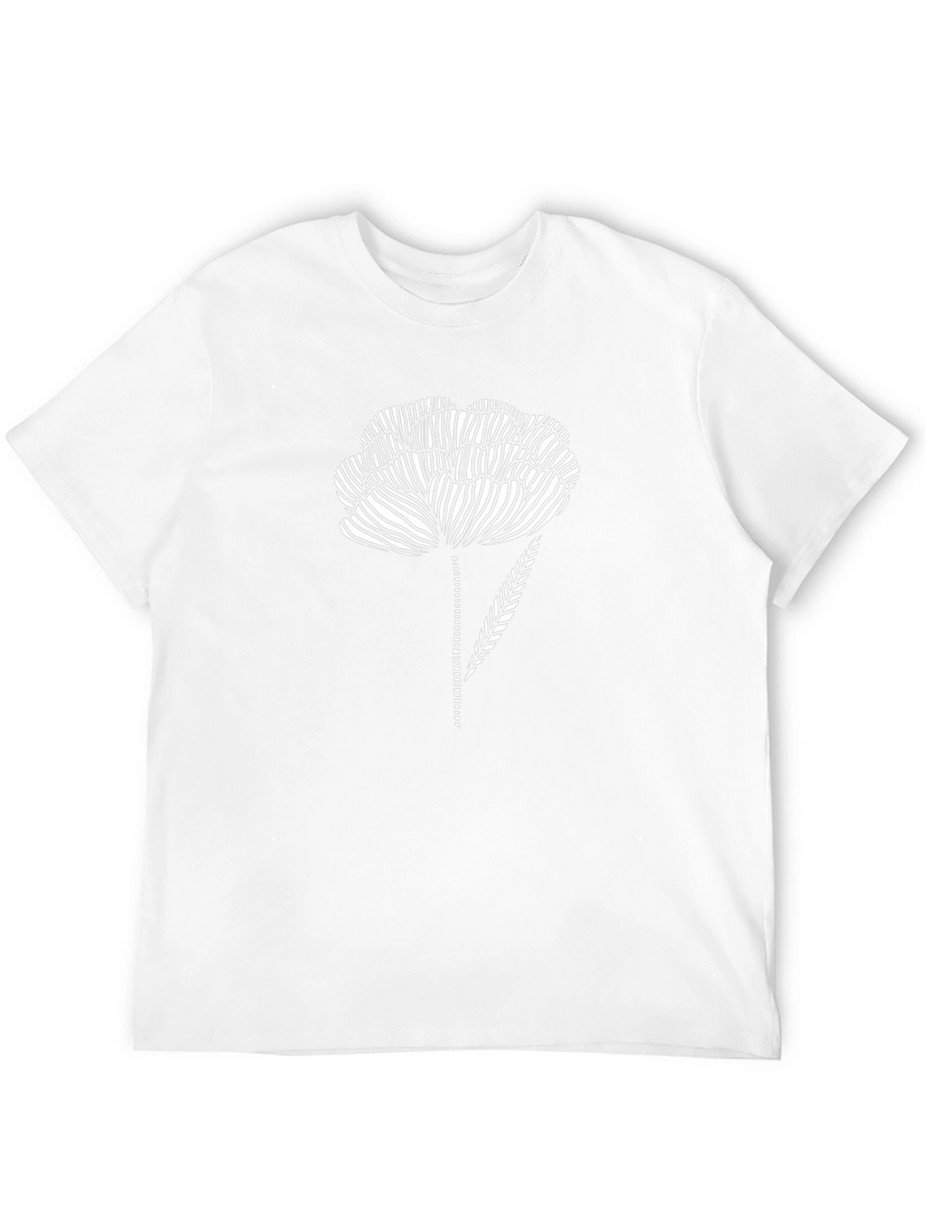 Black T-Shirt with Abstract Flower Design