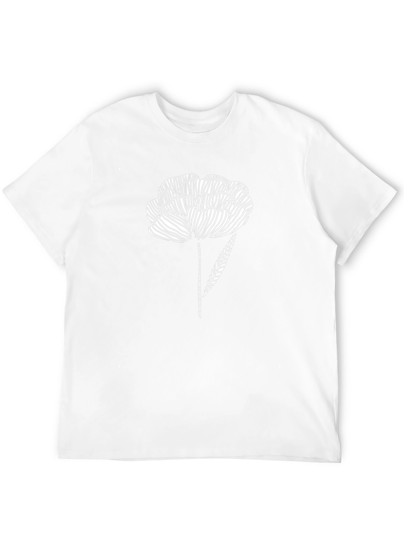 Black T-Shirt with Abstract Flower Design