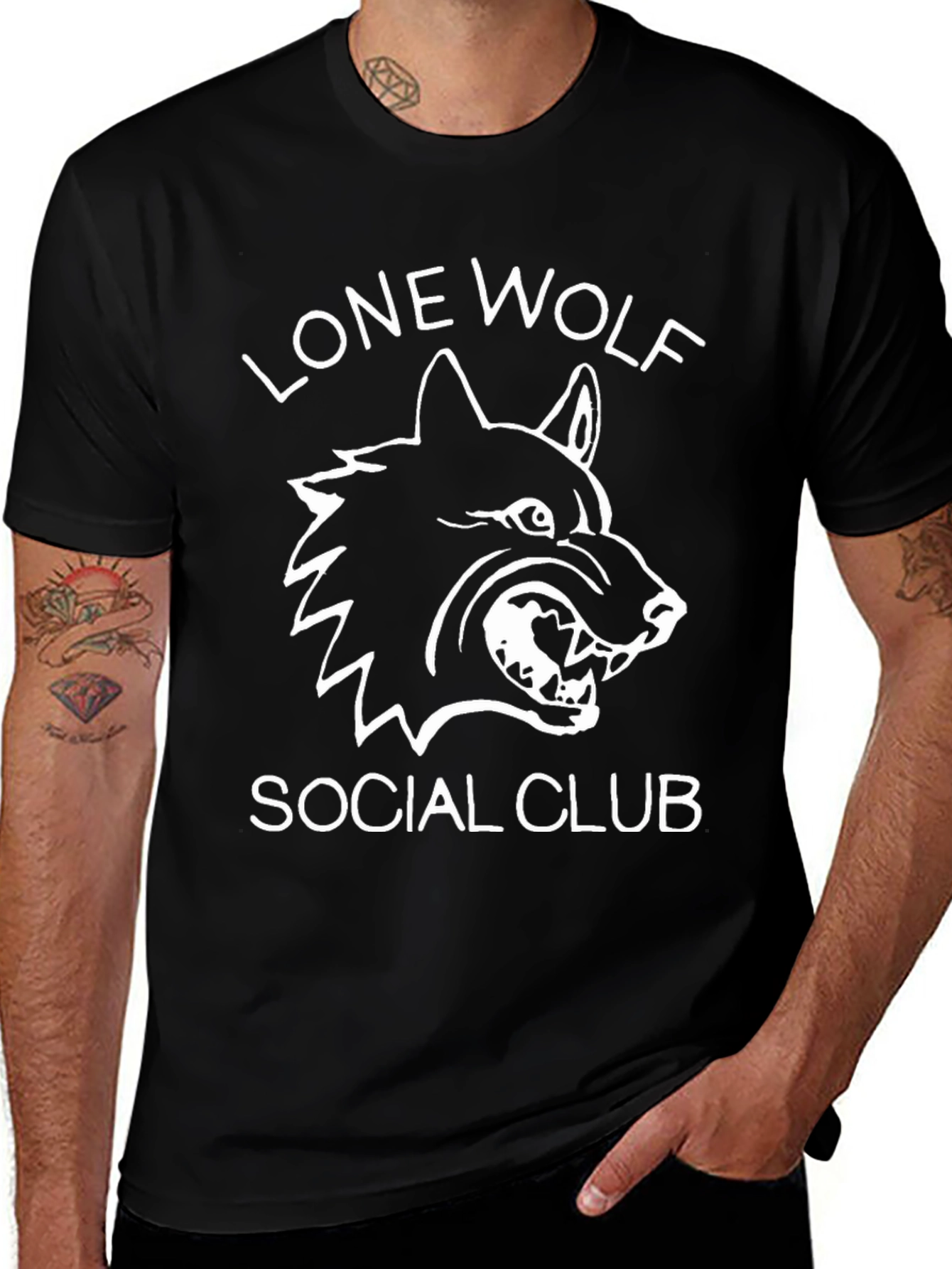 Lone Wolf Social Club Black Graphic T-Shirt