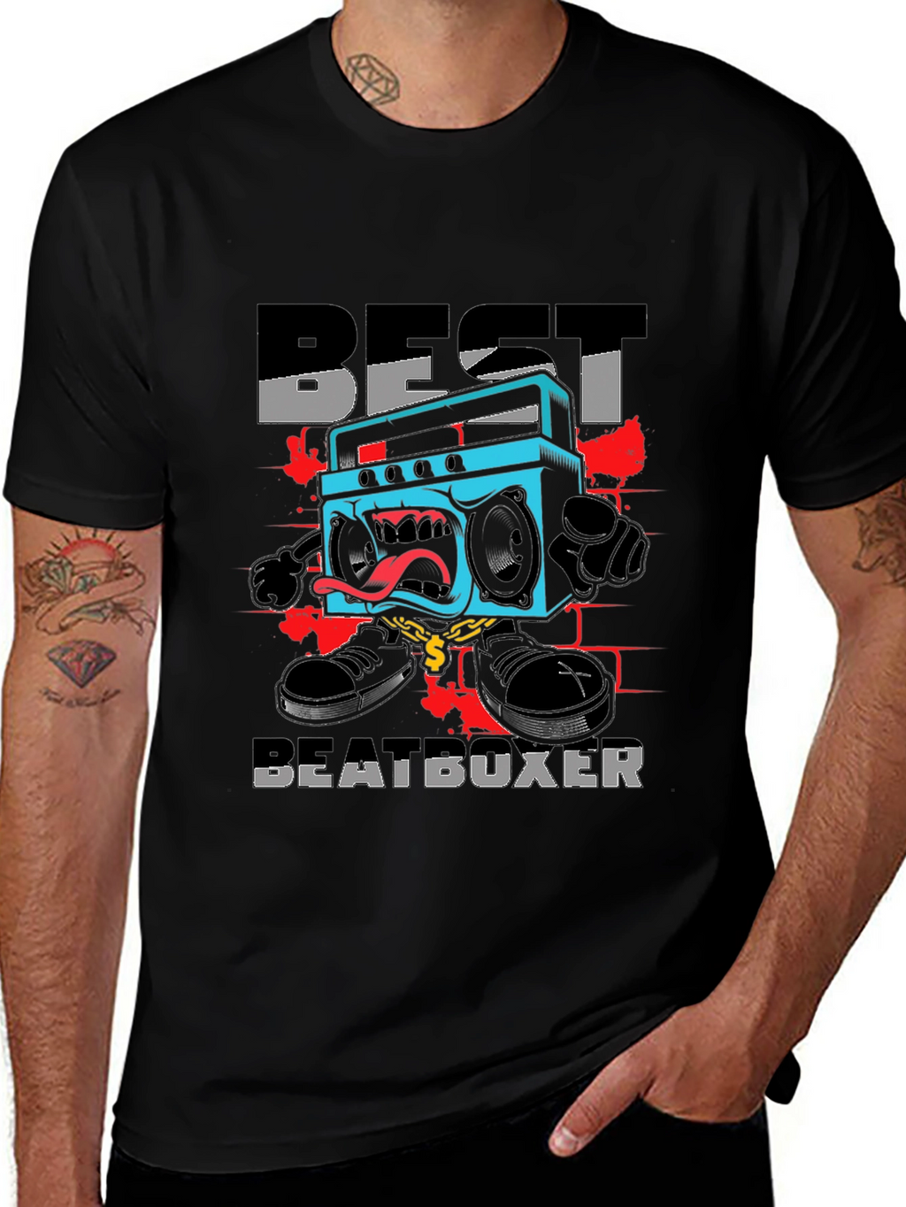 Best Beatboxer Graphic Tee - Black Cotton T-Shirt