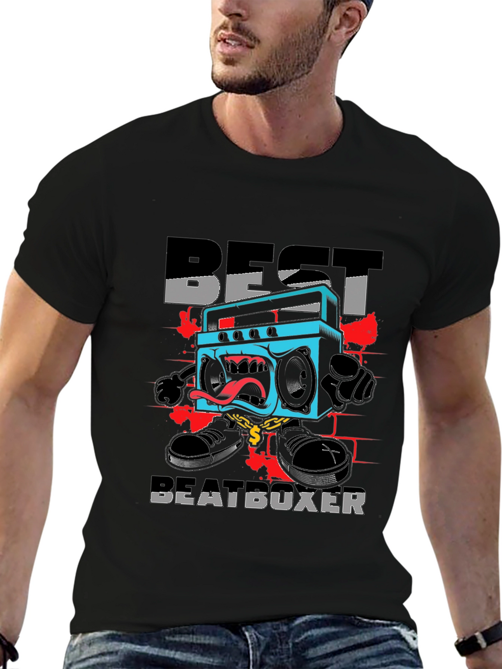 Best Beatboxer Graphic Tee - Black Cotton T-Shirt