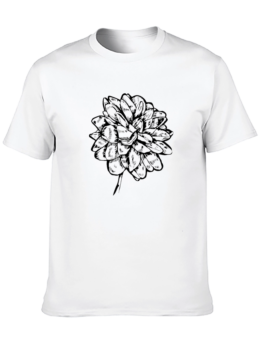 Black Flower Graphic Tee - Mens Casual Style