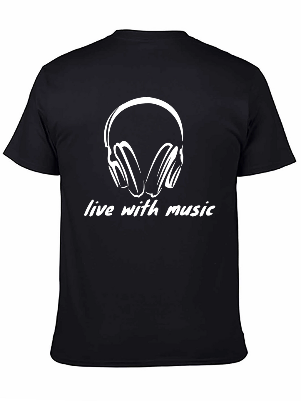 Live with Music Black Graphic Tee