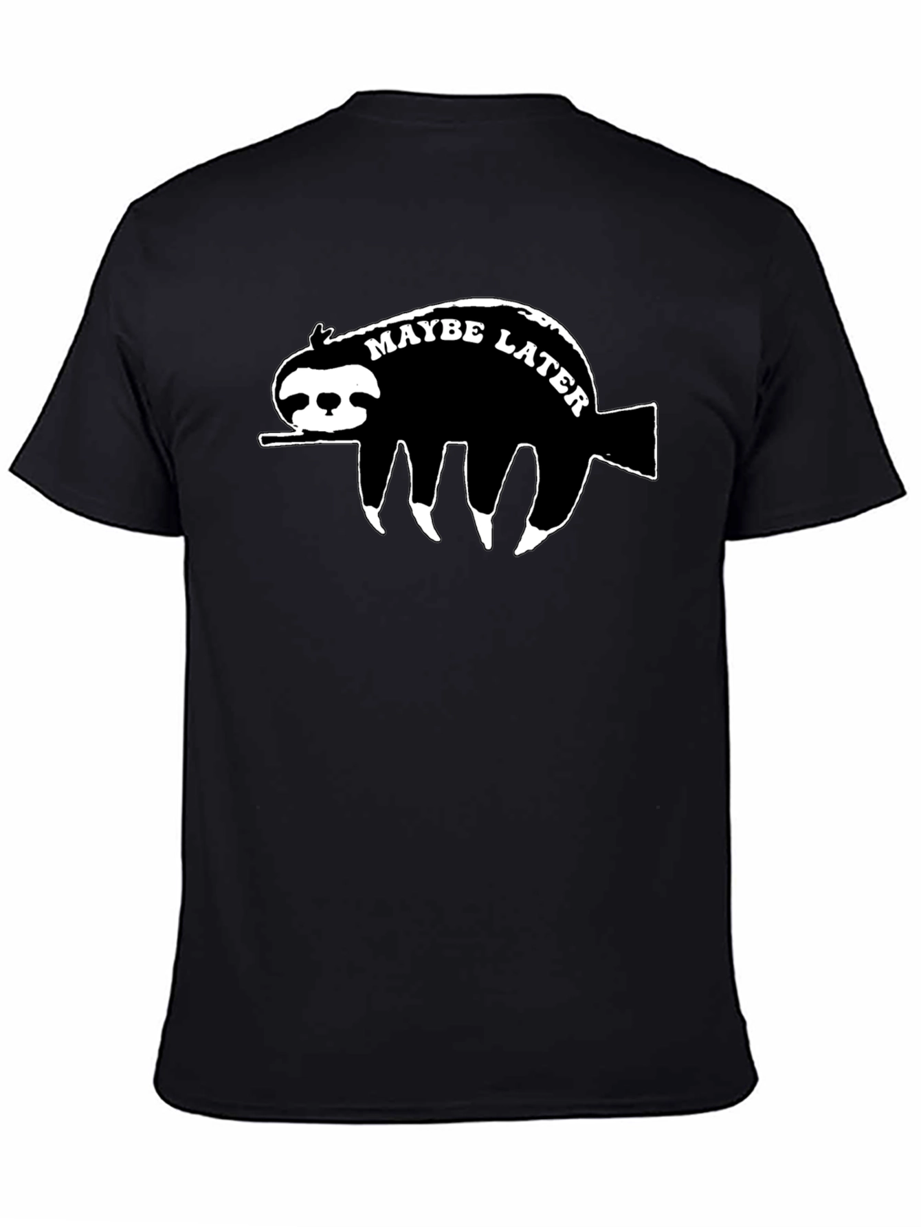 Maybe Later Sloth Graphic T-Shirt - Relaxed Style