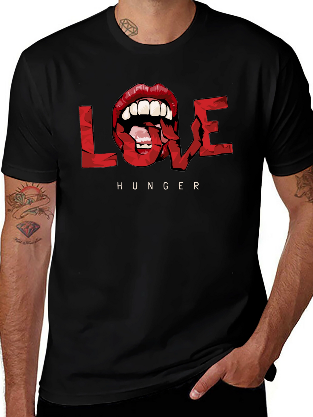 Love Hunger Graphic Tee - Bold Lip Design