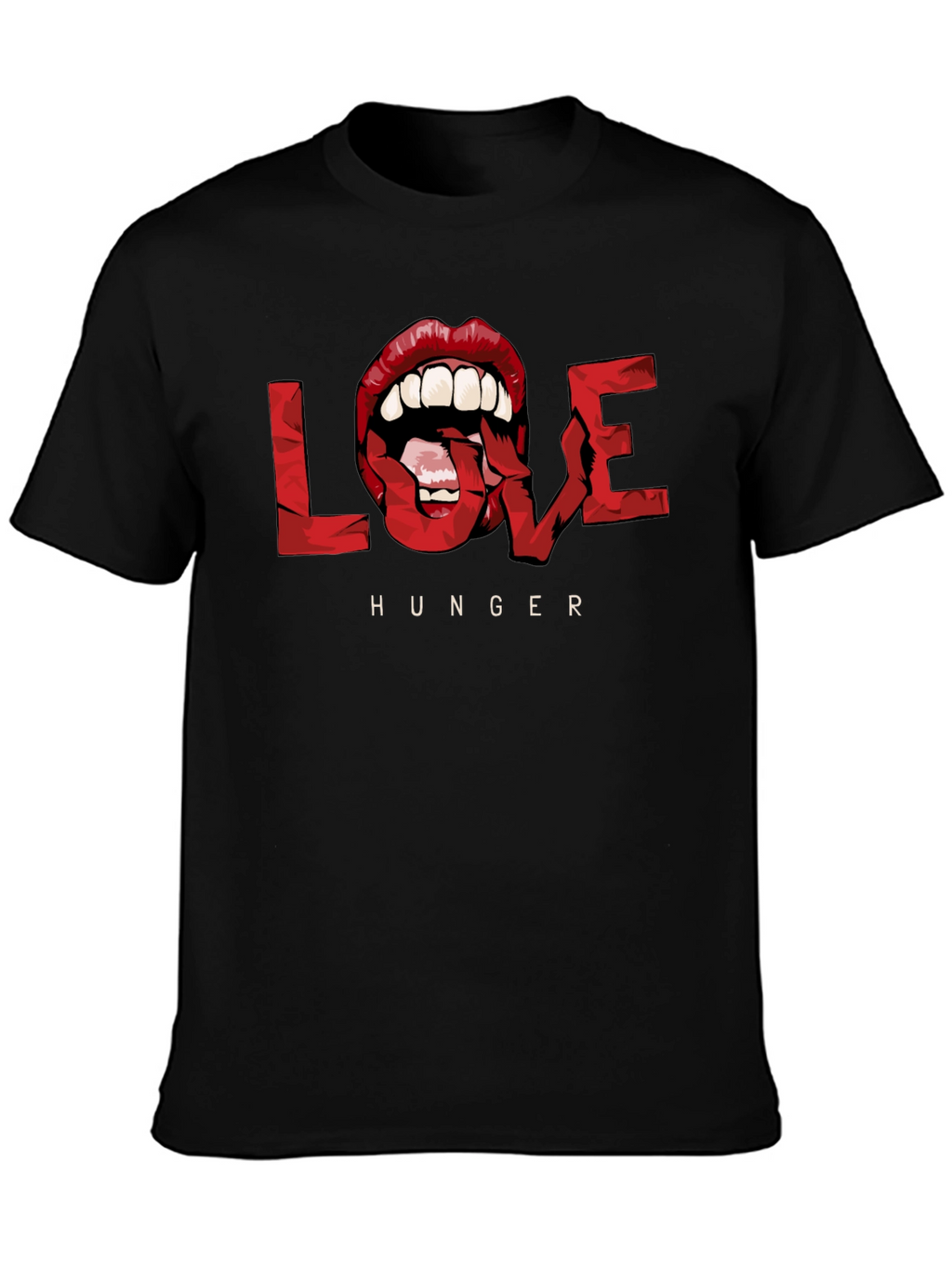 Love Hunger Graphic Tee - Bold Lip Design