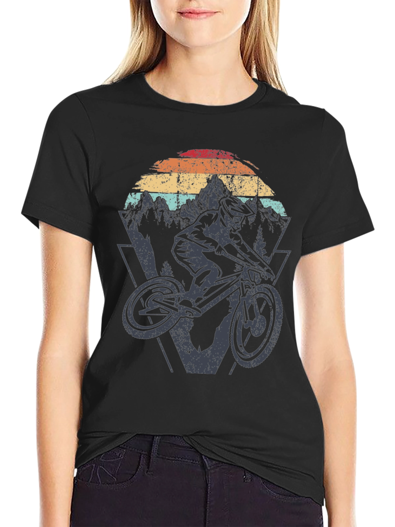 Mountain Biker Graphic Tee - Vintage Style