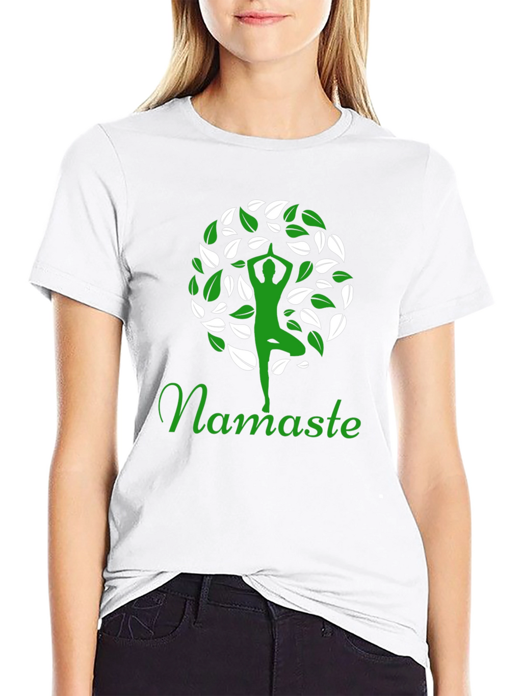 Namaste Yoga Tree Graphic T-Shirt