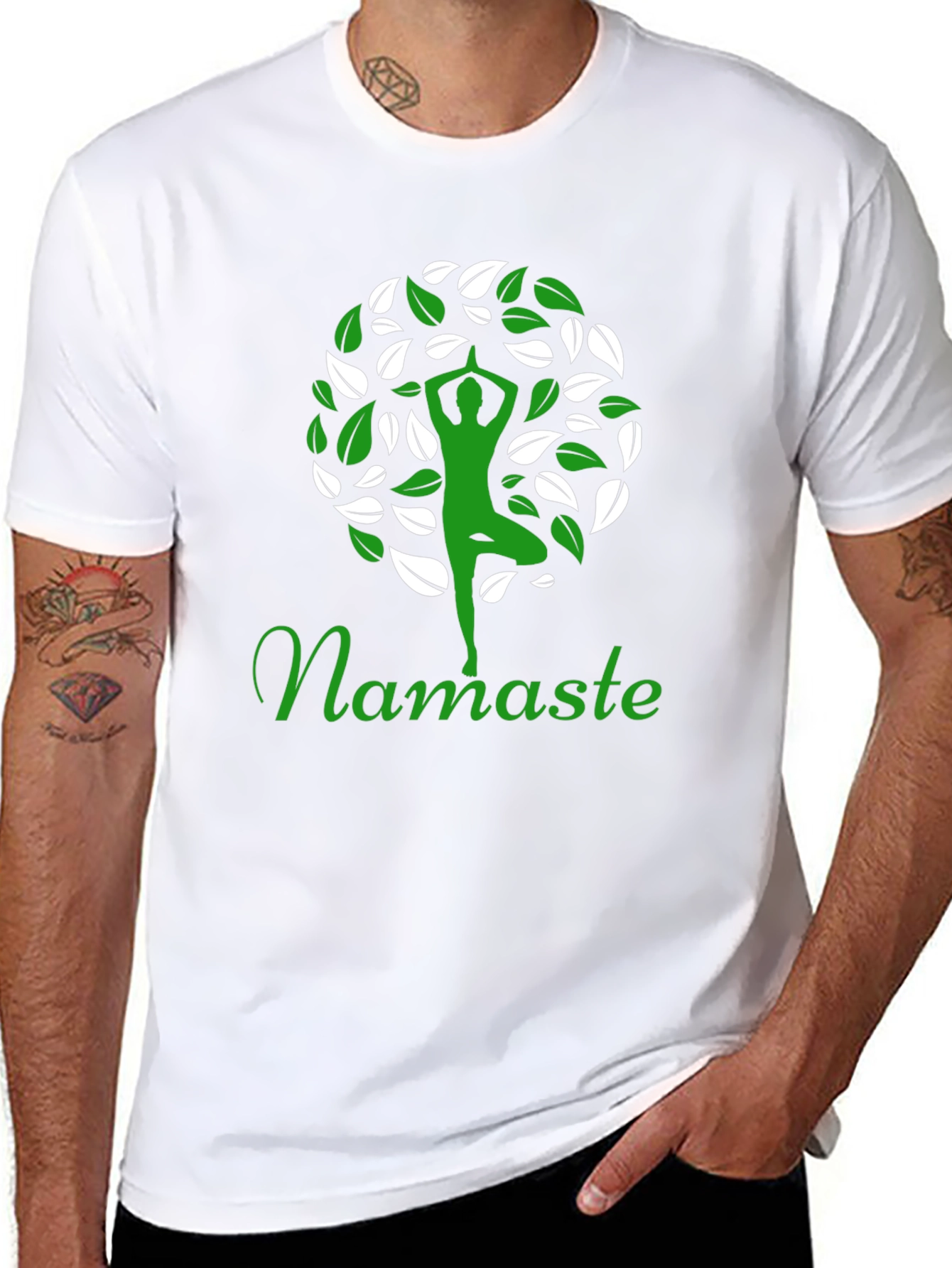 Namaste Yoga Tree Graphic T-Shirt