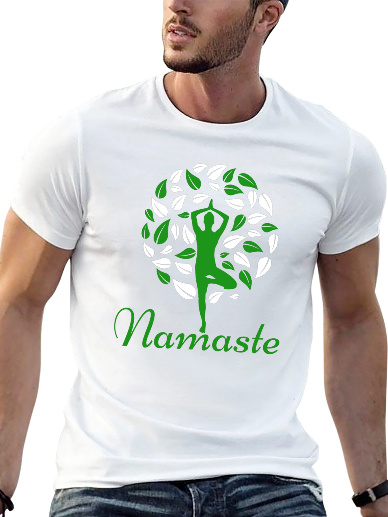 Namaste Yoga Tree Graphic T-Shirt