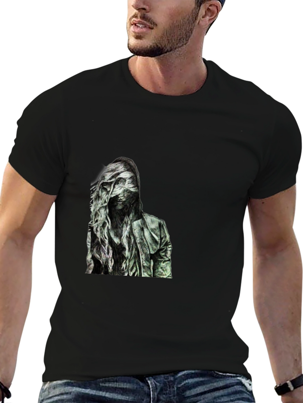Dark Portrait Graphic T-Shirt - Stylish Casual Wear