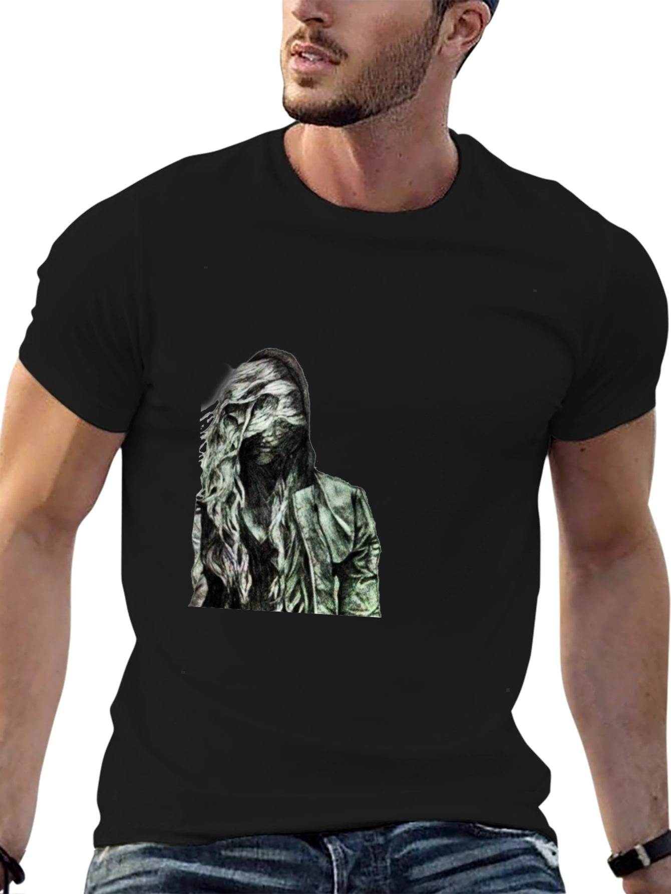 Dark Portrait Graphic T-Shirt - Stylish Casual Wear