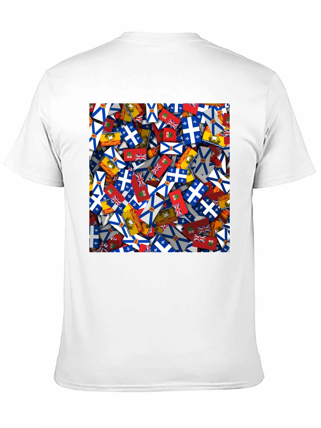 Novelty Canadian Provincial Flag Pattern Black T-Shirt