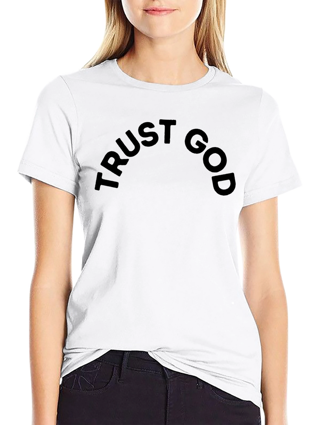 Trust God Black T-Shirt - Stylish Faith Apparel