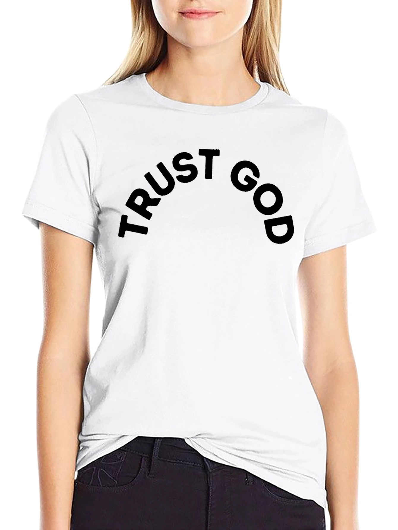 Trust God Black T-Shirt - Stylish Faith Apparel