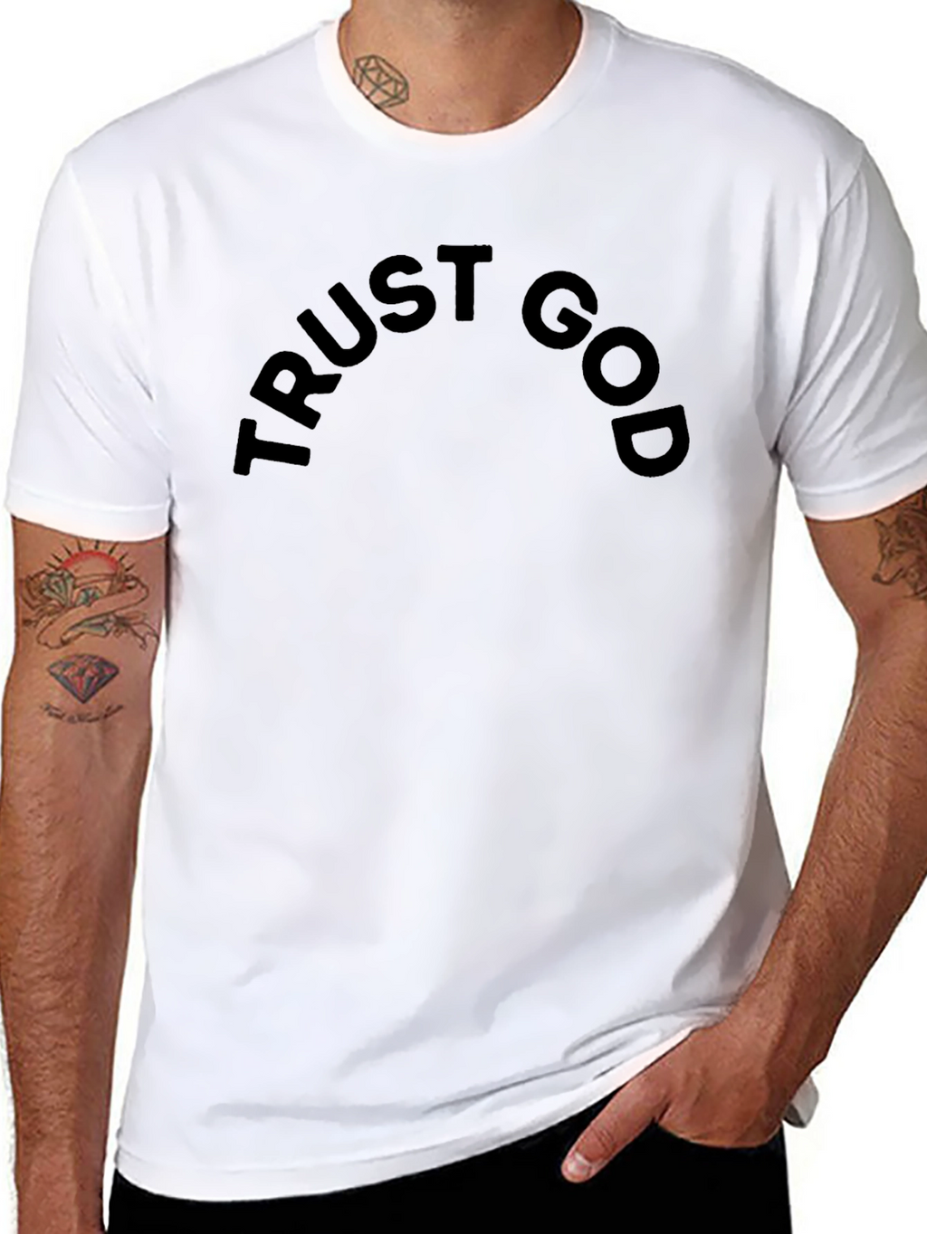Trust God Black T-Shirt - Stylish Faith Apparel