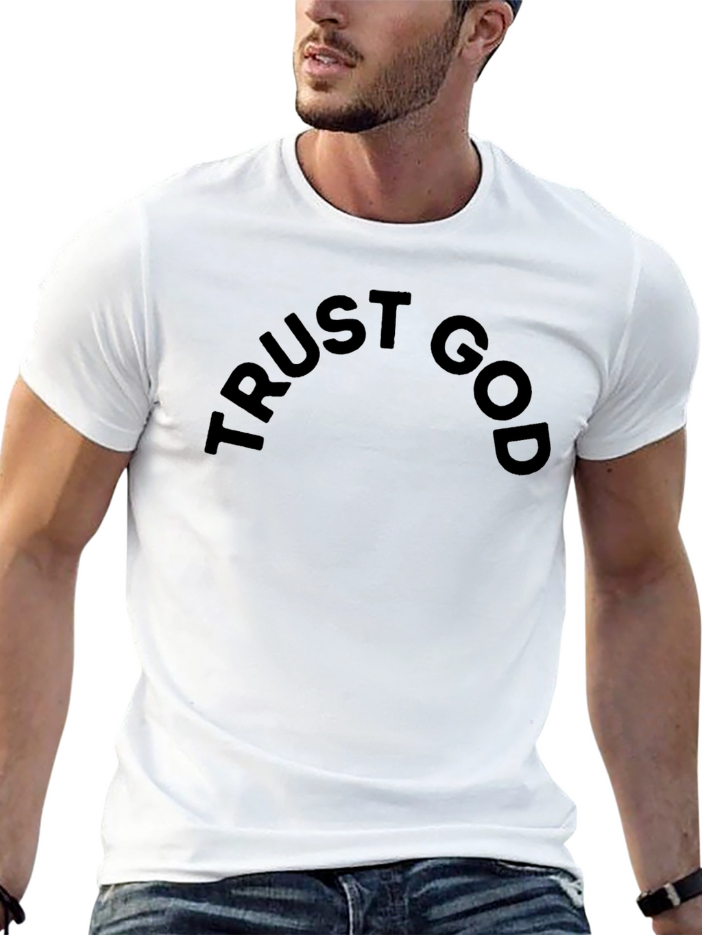 Trust God Black T-Shirt - Stylish Faith Apparel