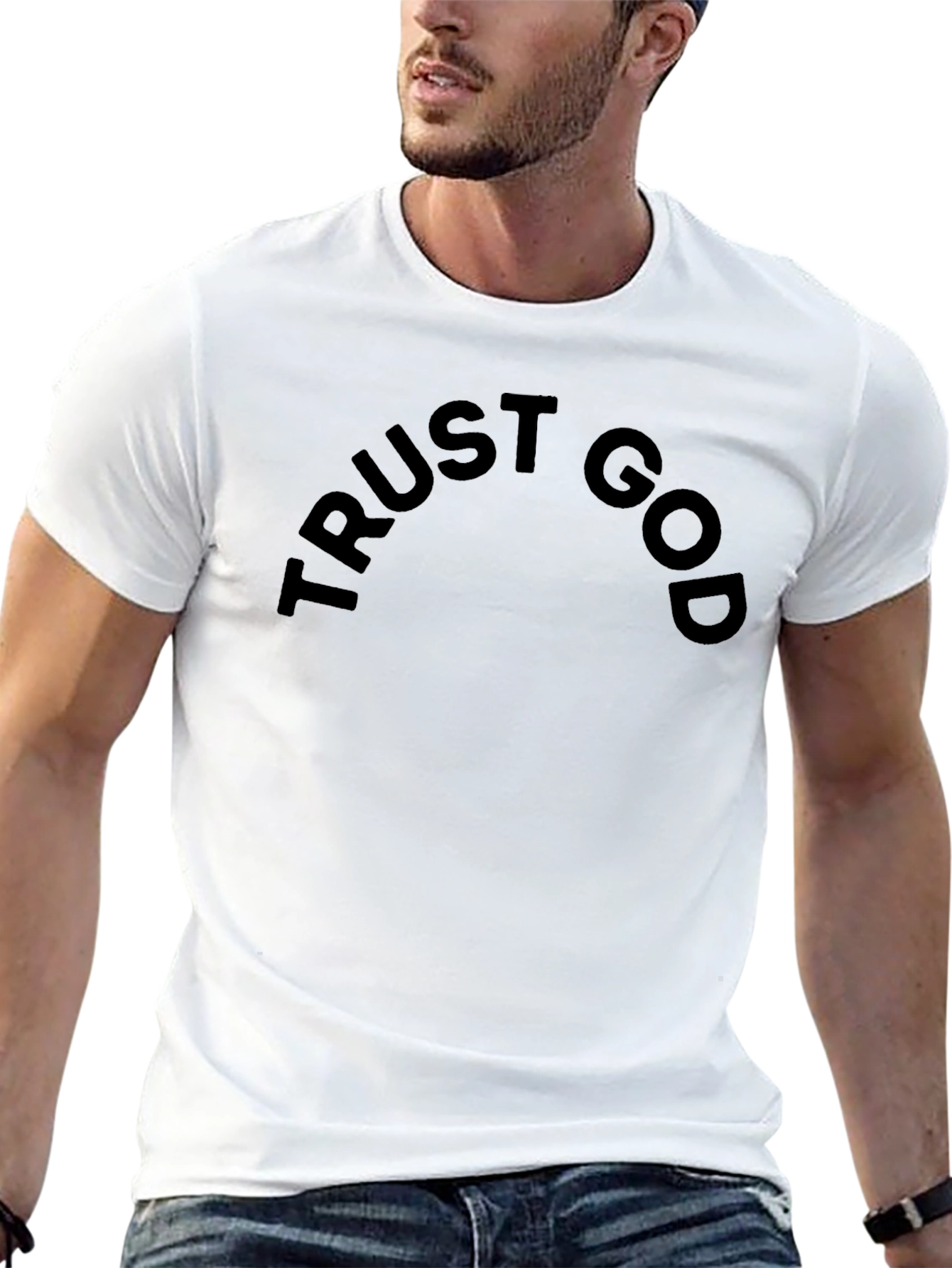 Trust God Black T-Shirt - Stylish Faith Apparel