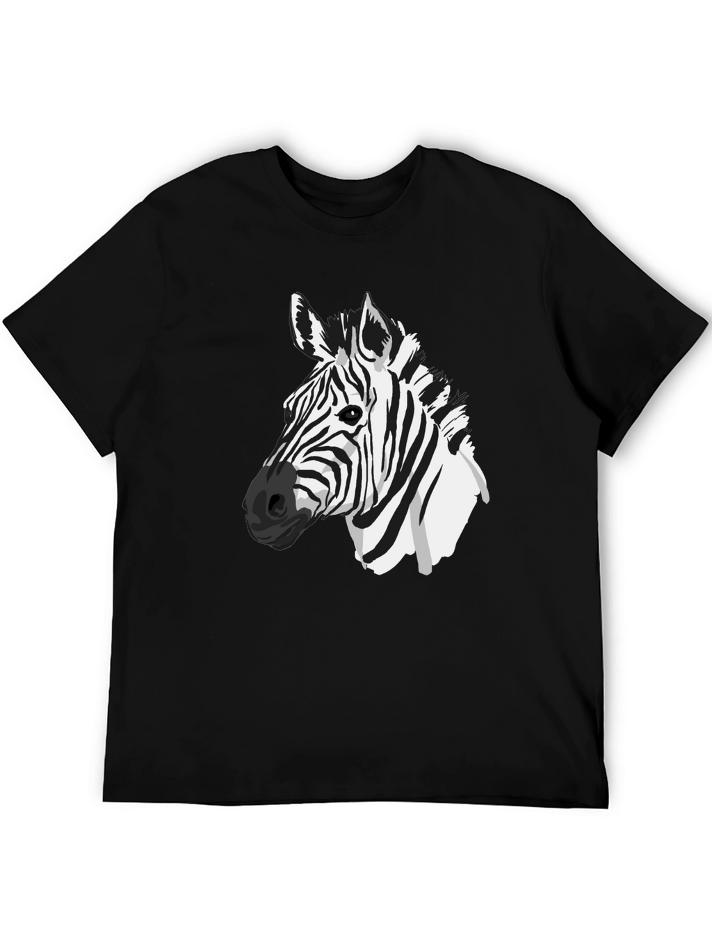 Zebra Graphic Tee - Black Casual T-Shirt